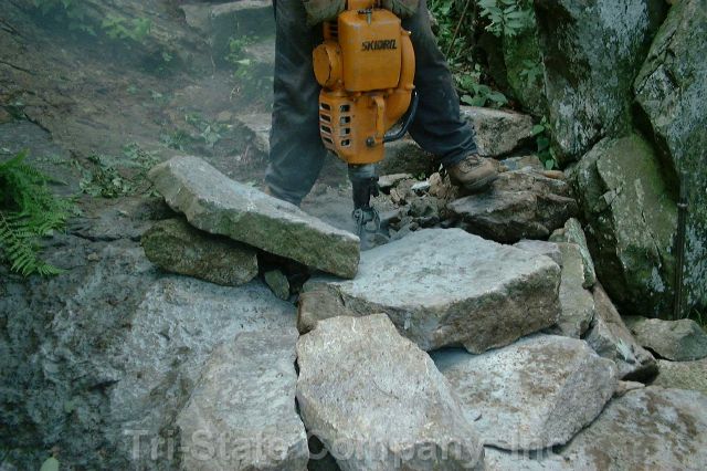 Drilling holes for pinning with Skidril